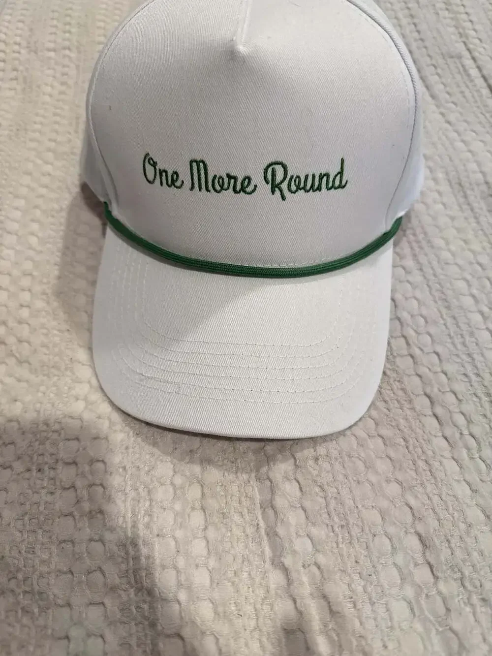 One More Round White Rope Golf Hat Adjustable Strapback